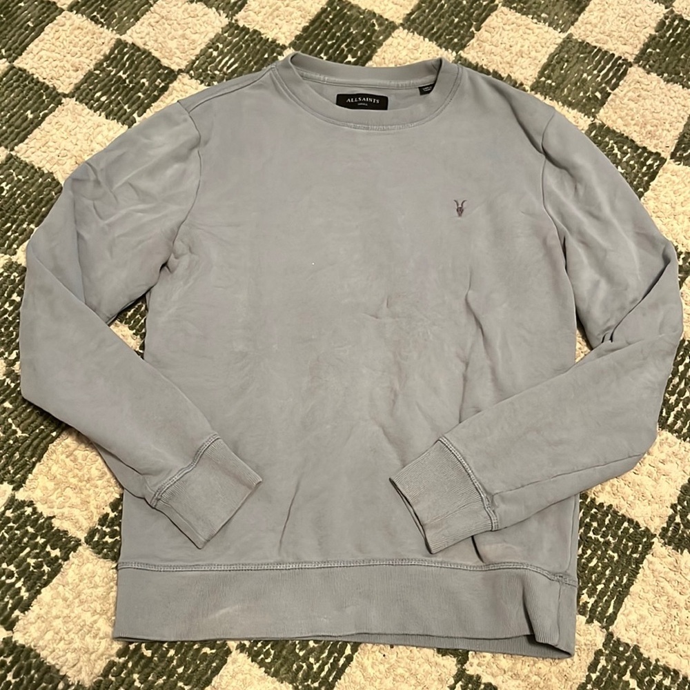 ALLSAINTS Saka Mottled Wash Ramskull Sweatshirt